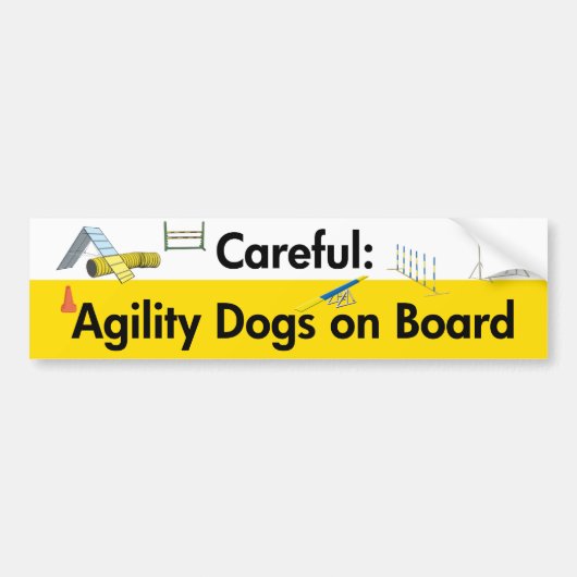 Voorzichtig: Agility Dogs aan boord Bumpersticker (Voorkant)