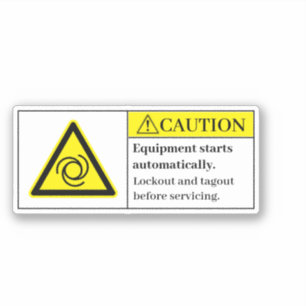 Voorzichtig Apparatuur begint automatisch label