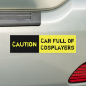 Voorzichtig auto vol met spoelspelers bumpersticker (Op auto)