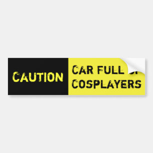 Voorzichtig auto vol met spoelspelers bumpersticker