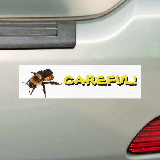 Voorzichtig bij! meme bumpersticker (Op auto)