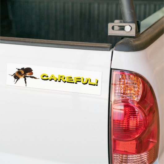 Voorzichtig bij! meme bumpersticker (Op Truck)