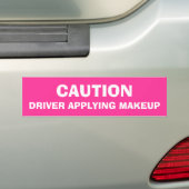 Voorzichtig driver die Makeup toepast Bumpersticker (Op auto)