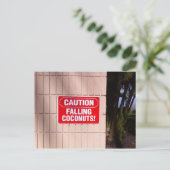 Voorzichtig - Falling Coconuts! Briefkaart (Staand voorkant)