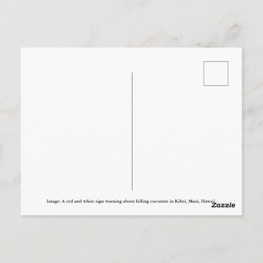 Voorzichtig - Falling Coconuts! Briefkaart (Achterkant)