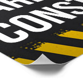 Voorzichtig gebied in aanbouw poster (Hoek)