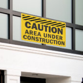Voorzichtig gebied onder bouw Geel zwart Spandoek (Buitenkant Gebouw)