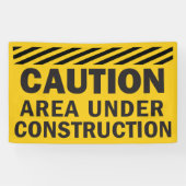 Voorzichtig gebied onder bouw Geel zwart Spandoek (Horizontaal)