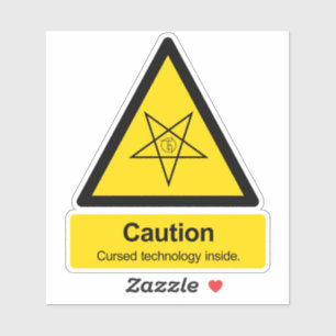 Voorzichtig gekrulde technologie binnenteken sticker