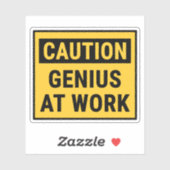 Voorzichtig genie op het werk sticker (Vel)