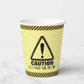 Voorzichtig! Grappig eerste verjaardagsfeestje Papieren Bekers (Achterkant)