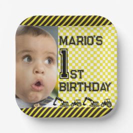 Voorzichtig! Grappig eerste verjaardagsfeestje Papieren Bordje