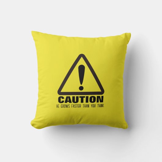 Voorzichtig! Grappige eerste verjaardag uitnodigin Kussen (Voorkant)