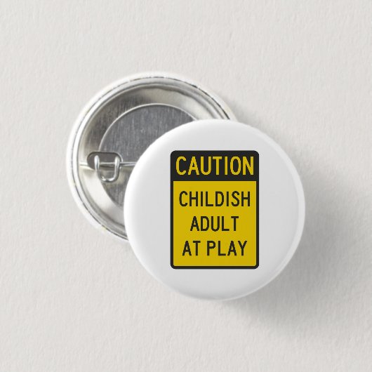 Voorzichtig kind bij spel ronde button 3,2 cm (Voorkant /achterkant)