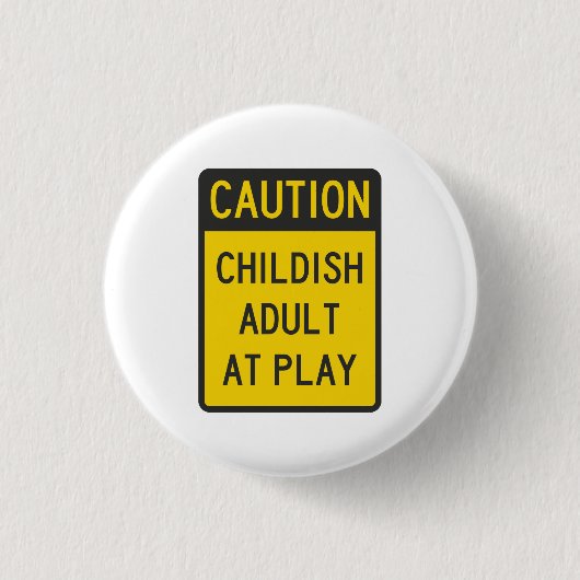 Voorzichtig kind bij spel ronde button 3,2 cm (Voorkant)