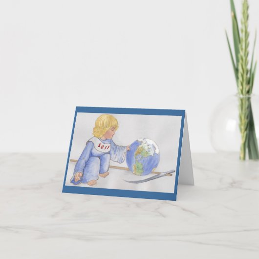 Voorzichtig, kleine jongen! feestdagen kaart (Voorkant)