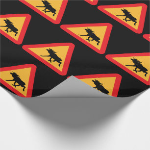 Voorzichtig Moose Swedish Traffic Sign Cadeaupapier