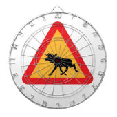 Voorzichtig Moose Swedish Traffic Sign Dartbord (Voorkant)