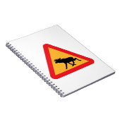 Voorzichtig Moose Swedish Traffic Sign Notitieboek (Rechterzijde)
