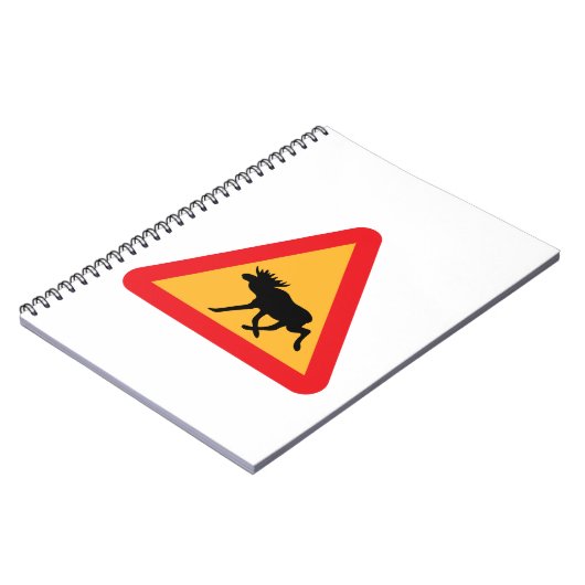 Voorzichtig Moose Swedish Traffic Sign Notitieboek (Linkerzijde)