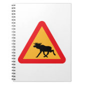Voorzichtig Moose Swedish Traffic Sign Notitieboek (Voorkant)