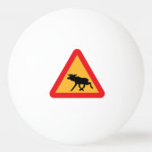 Voorzichtig Moose Swedish Traffic Sign Pingpongbal (Achterkant)