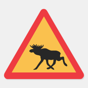 Voorzichtig Moose Swedish Traffic Sign Sticker