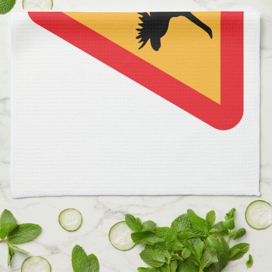 Voorzichtig Moose Swedish Traffic Sign Theedoek (Gevouwen)