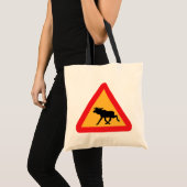 Voorzichtig Moose Swedish Traffic Sign Tote Bag (Voorkant (product))