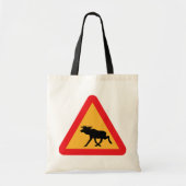 Voorzichtig Moose Swedish Traffic Sign Tote Bag (Voorkant)