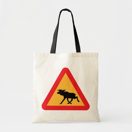Voorzichtig Moose Swedish Traffic Sign Tote Bag (Voorkant)
