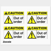 VOORZICHTIG Niet in orde Rechthoekige Sticker (Vel)