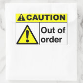 VOORZICHTIG Niet in orde Rechthoekige Sticker (Tas)