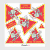 Voorzichtig omgaan met scherpe voorwerpen Cartoon  Sticker (Vel)