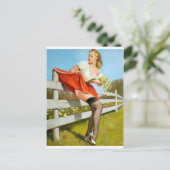 Voorzichtig op Fence Pin Up Briefkaart (Staand voorkant)