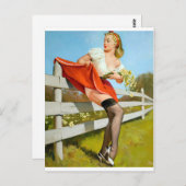 Voorzichtig op Fence Pin Up Briefkaart (Voorkant / Achterkant)