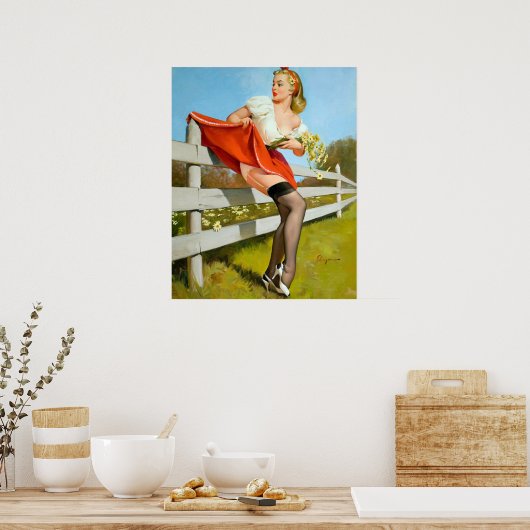 Voorzichtig op Fence Pin Up Poster (Keuken)