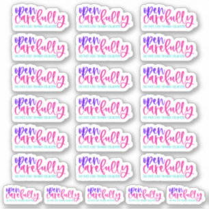 Voorzichtig openen, geen scherpe voorwerpen gebrui sticker