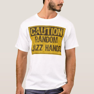 Voorzichtig OUD-teken - Jazz Hands Yellow/Black T-shirt