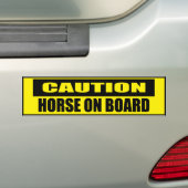 Voorzichtig paard aan boord Bumpersticker (Op auto)