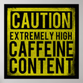 Voorzichtig Poster met extreem hoog cafeïnegehalte (Voorkant)
