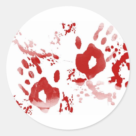 Voorzichtig rood handvat ronde sticker (Voorkant)