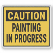 Voorzichtig schilderen in uitvoering sticker (Voorkant)