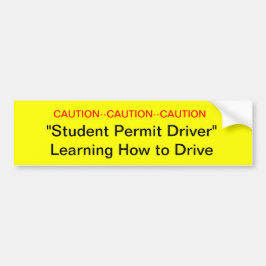 Voorzichtig Student Permit Driver Bumpersticker