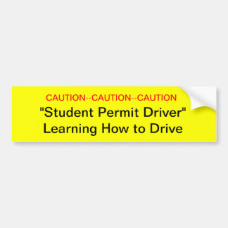 Voorzichtig Student Permit Driver Bumpersticker