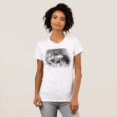 Voorzichtig t-shirt van de wolf (Voorkant volledig)
