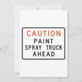 Voorzichtig Verf Spray Truck Ahead Kaart (Voorkant)