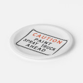 Voorzichtig Verf Spray Truck Ahead Papieren Bordje (Gekanteld)