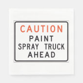 Voorzichtig Verf Spray Truck Ahead Servet (Voorkant)