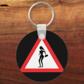 Voorzichtig verkeersbord Prostitute Sleutelhanger (Voorkant)
